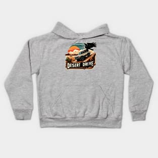 Suv Driving On A Sand Dune, Desert Drive Kids Hoodie